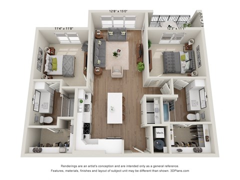 a 1 bedroom floorplan is shown in this image